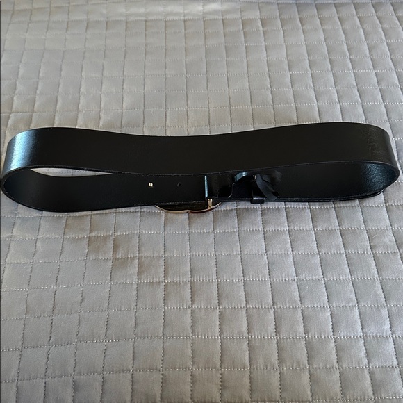 Gucci Vintage Double G Buckle Black Leather Belt Logo Tortoise & Gold - Picture 6 of 13